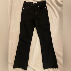 Zara Mid-Rise Flare Cropped Jeans